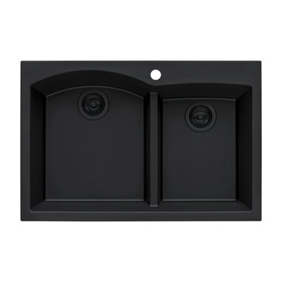 33" L x 22" W Double Basin Dual Mount Kitchen Sink