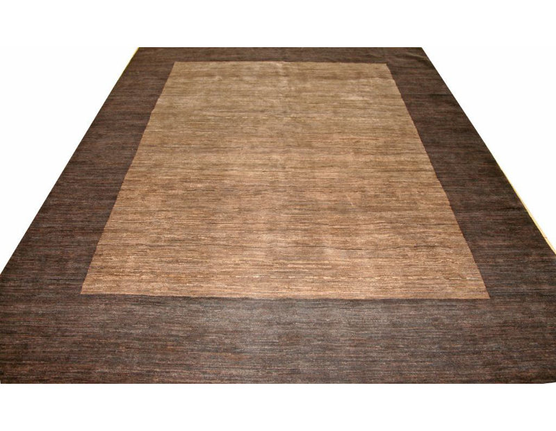 Tapis unique brun tissé à la main 8 pi 2 po x 10 pi 5 po