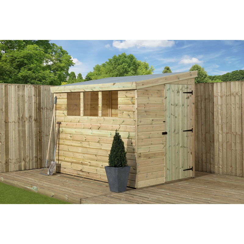 Shiplap Pent Wooden Shed, 203.2cm H x 149.86cm W x 302.26cm D