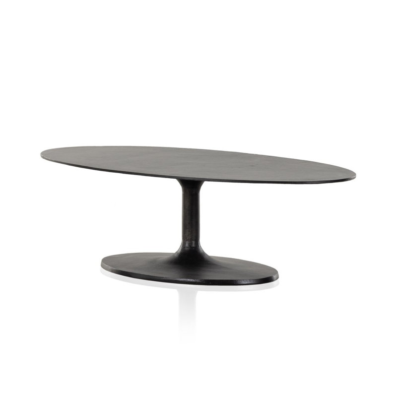 Simone Coffee Table, Raw Black, 16.5" H x 54.75" L x 29.5" W
