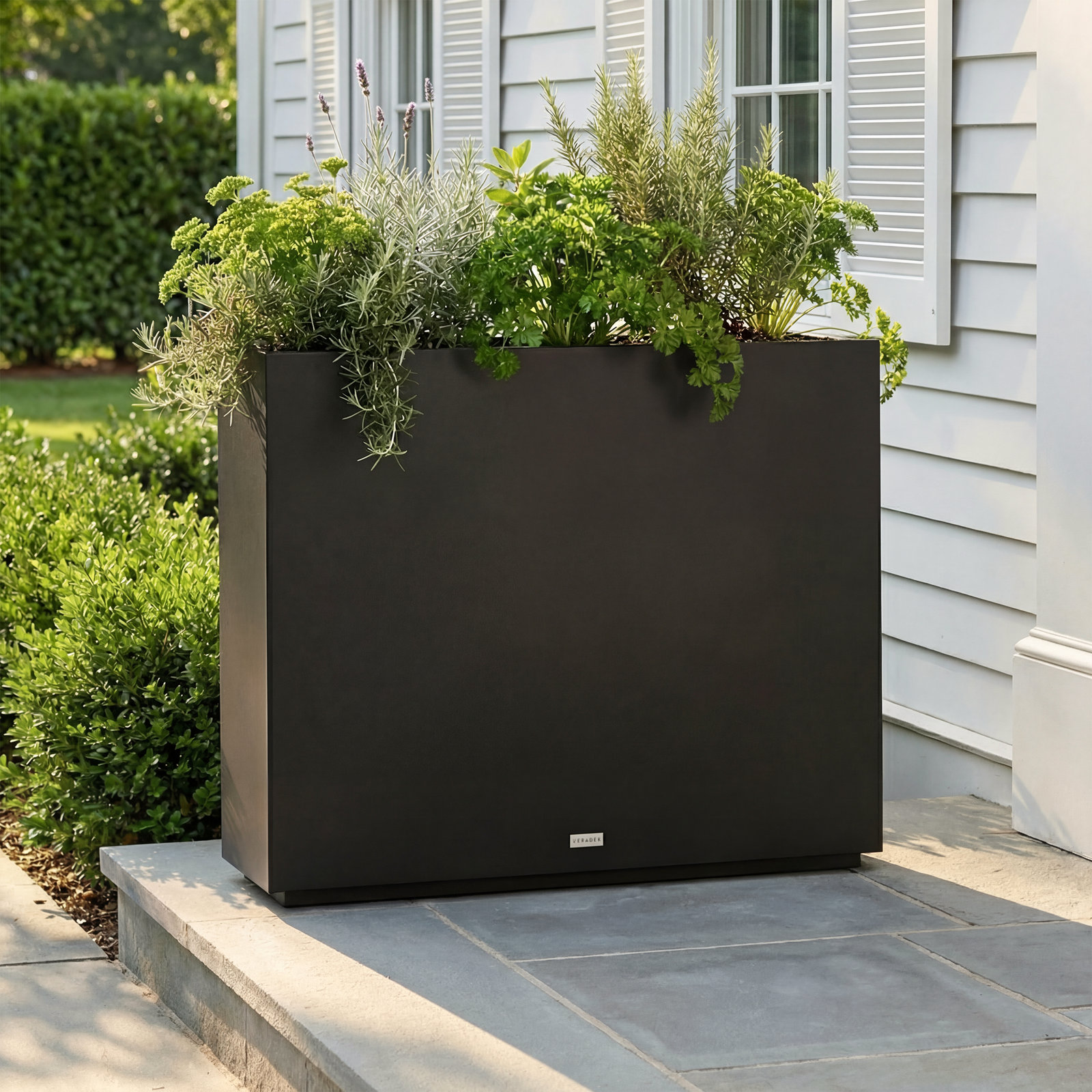 Block Series Planter Box, Black, 30” H x 38” W x 10” D