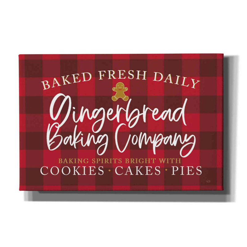 «Gingerbread Bake Company» par Lux + Me, art mural sur toile, H 12 po x l 18 po x P 0,75 po