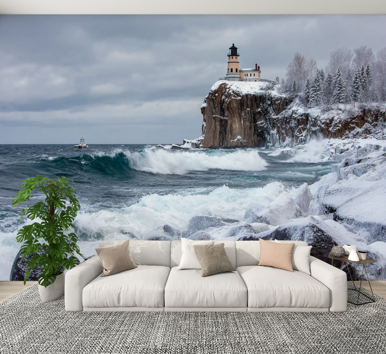 Red Barrel Studio Peel and Stick Wallpaper Lake Superior waves roll ...