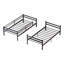 Lit superposé en métal avec rangement sous le lit. Chaque lit comporte 11 barres transversales et supporte un poids maximal de plus de 150 kg. Conception silencieuse - 198 x 105 x 160 cm - Métal - Monobloc - Lit superposé - Noir - Convertible