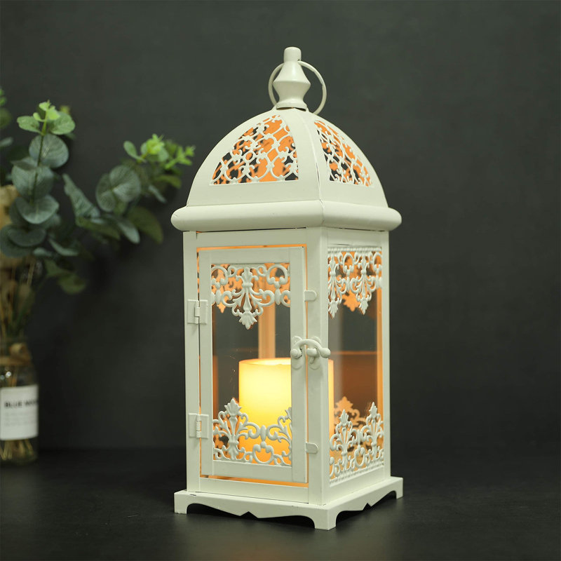 38cm High Vintage Metal Candle Lanterns