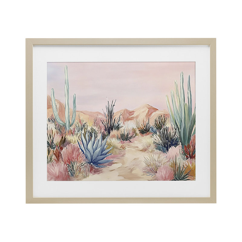 «Pastel Desert Wonderland», reproduction sous verre encadrée, design par Ramona Murdock, H 13 po x l 16 po