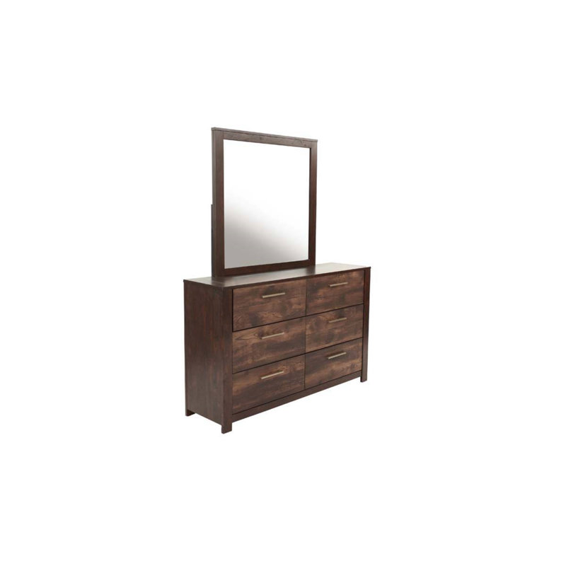 Commode double 6 tiroirs l 58 po avec miroir