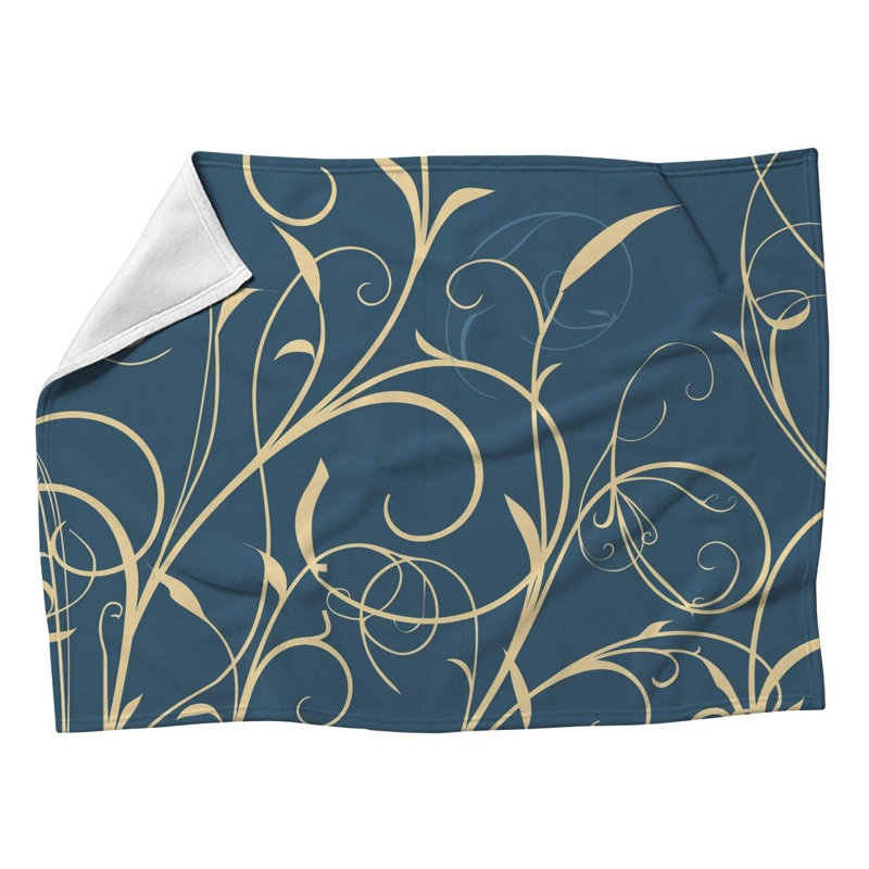 Swirls Cool Pattern Machine Printed Throw Blanket, 50" W x 60" L