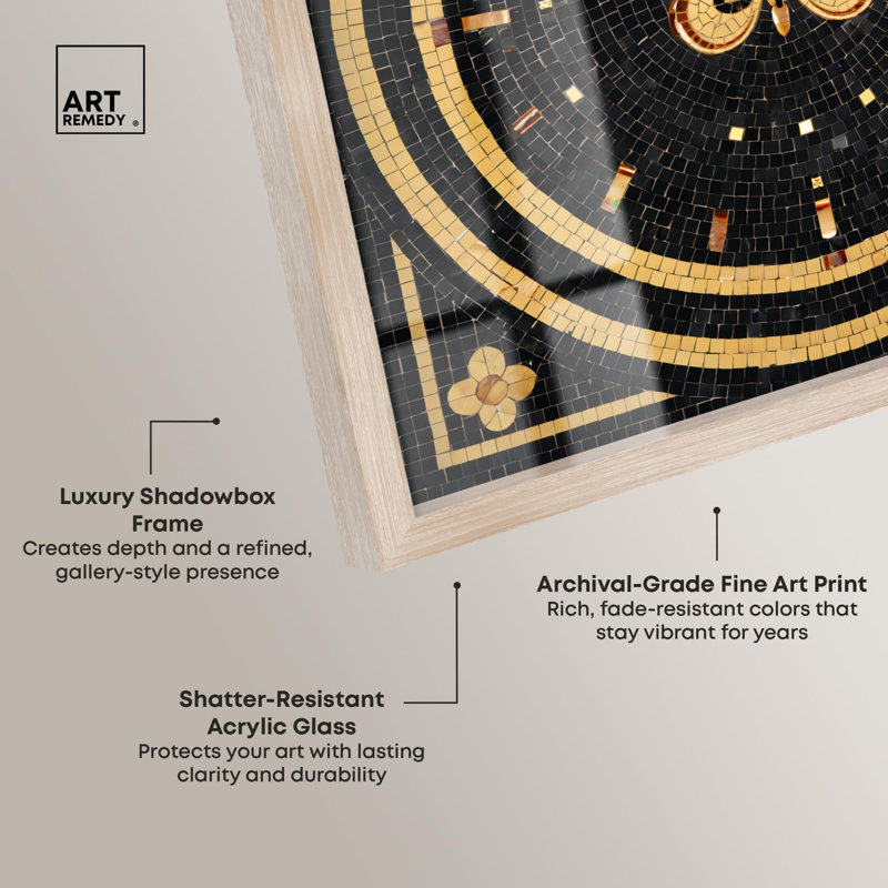 «Butterfly Mosaic Art Shadowbox» par Art Remedy, H 21 po x l 21 po, Crème, crème
