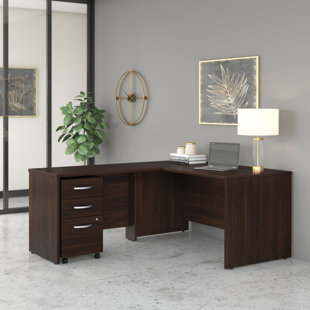 Bureau en forme de L de Bush Business Furniture Studio avec classeur mobile et retour - réversible