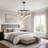 11-Light Kitchen Island Chandelier Matte Black Clear Glass Globe Dimmable 74.2 Inch Wide