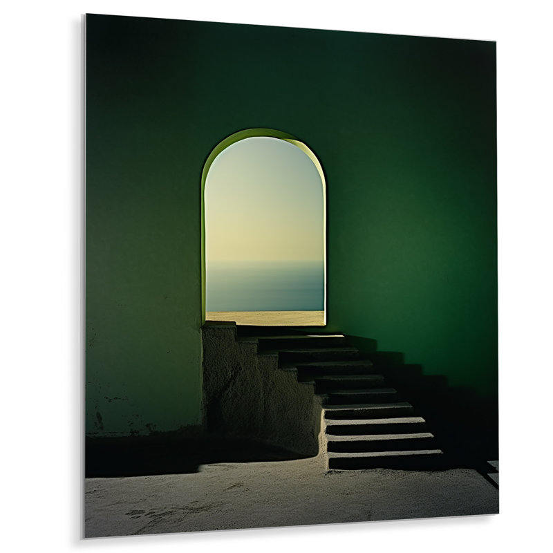 "Photographie de l'islam vert" sur métal, H 32 po x l 16 po x P 1 po