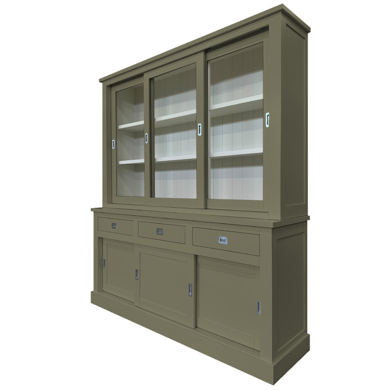 Lemire Display Cabinet, Olive Grey