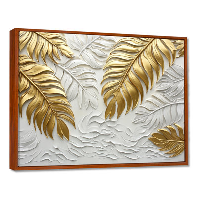 «Clota Golden Cream Plams Reunion II - palmiers et palmiers», art mural sur toile