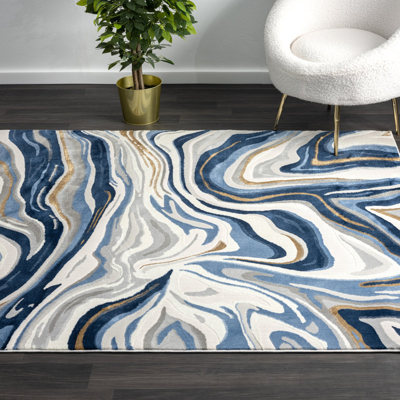 Elzenia Abstract Indoor Rug, Rectangle 5'3" x 7'6"