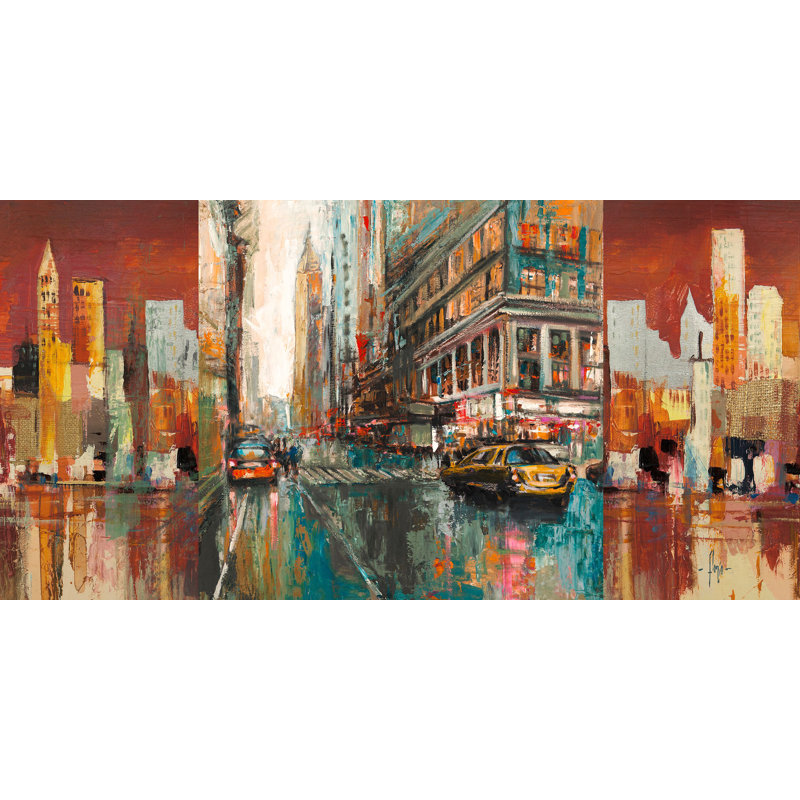 New York City 1 by Luigi Florio - No Frame Painting on Canvas, 60cm H x 120cm W x 4cm D