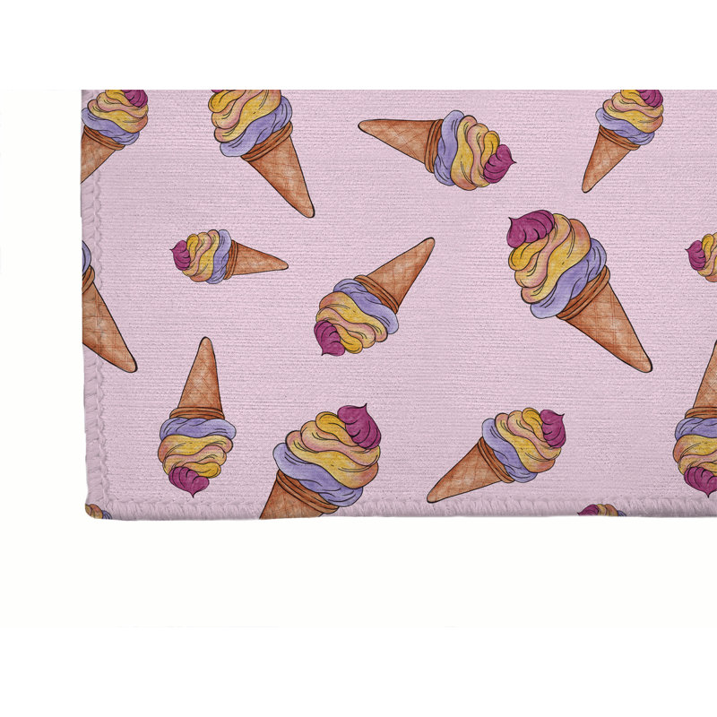 Tapis de bureau léger Summer Ice Cream, L 48 po x P 72 po, Rose