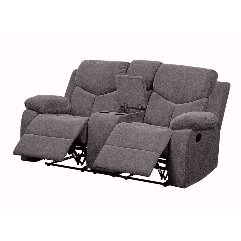 Kalen Gray Chenille Loveseat W/Console