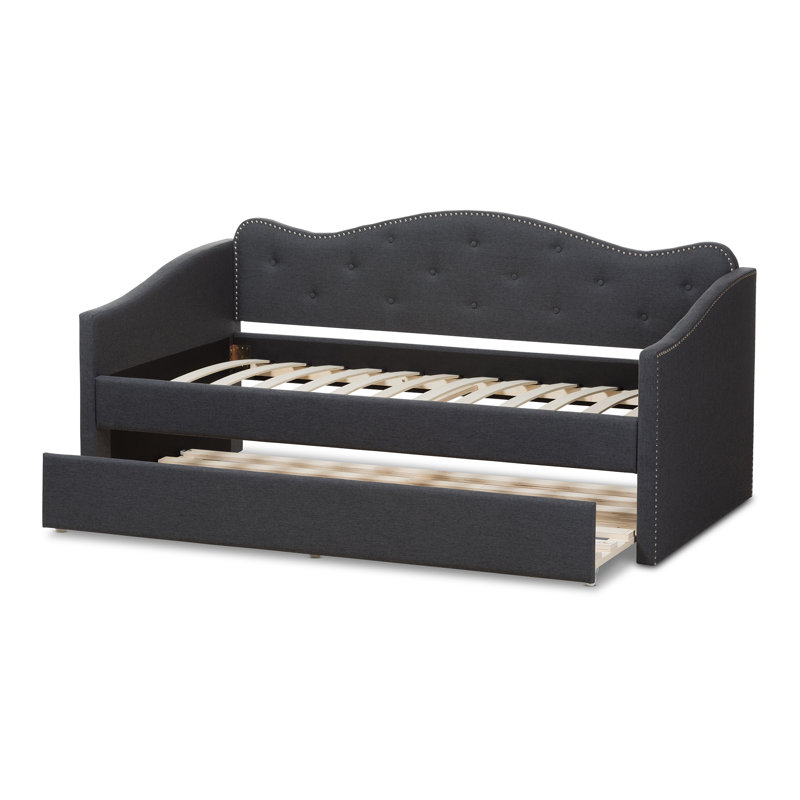 Lit de jour simple avec couchette Abhinandan, Gris foncé