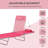 Outsunny Folding Chaise Lounge Chair, Pool Sun Tanning Chair, Outdoor Lounge Chair With Reclining Back, Breathable Mesh Seat, Headrest For Beach, Yard, Patio, Pink-678533468-678533411