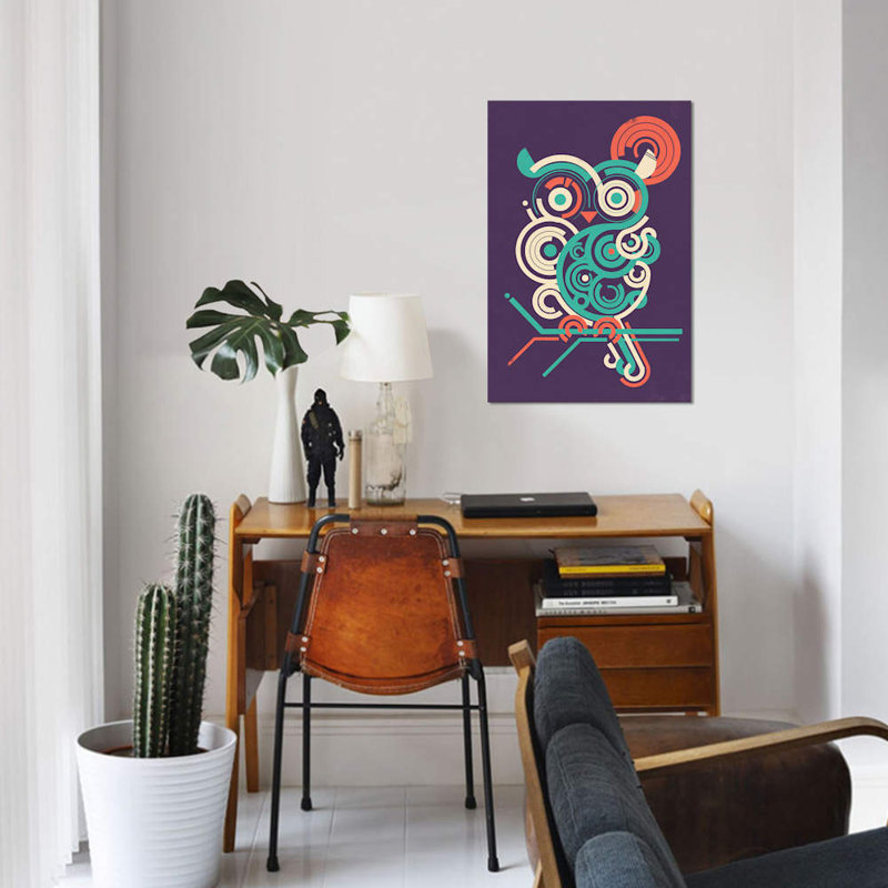 « hibou 2,0 », impression sur toile tendue, H 40 po x l 26 po x P 1,5 po, Toile tendue
