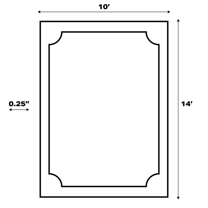 Hallie High-Low Minimalist Curve Geometric Gray/Ivory Indoor/Outdoor Rug, Rectangle 10' x 14'