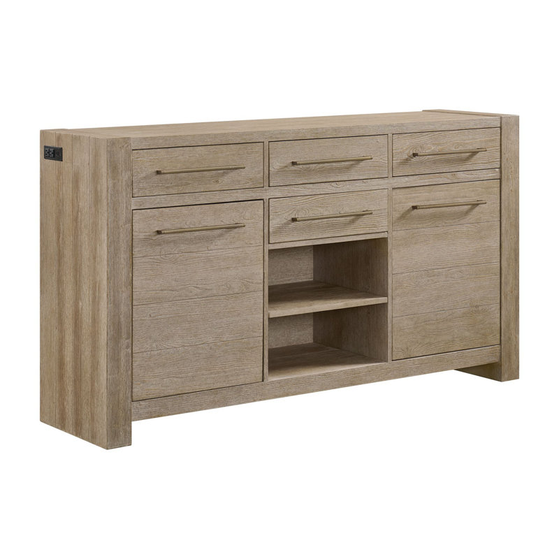Clemmons 70" Hardwood Sideboard, Weathered Sand