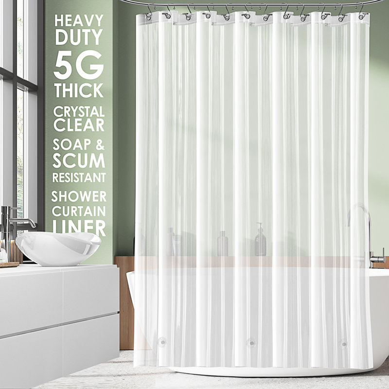 Clara Clark Heavy Duty Shower Curtain Liner - Frosted