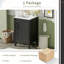 Meuble-lavabo noir de 20 po avec lavabo en céramique, porte à fermeture en douceur et tablette réglable en forme de U pour les petites salles de bain modernes-1206858540