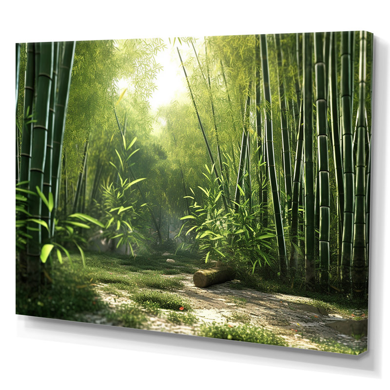 «Dynamic Light Bamboo Grove I», reproduction sur toile_106667, H 34 po x l 44 po x P 1,5 po, Toile tendue