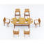 6 Seats 7 Pcs Grade-A Teak Wood Dining Set: 94" Mas Oval Trestle Leg Table And 6 Wave Stacking Arm Chairs #11WV2306-758668483