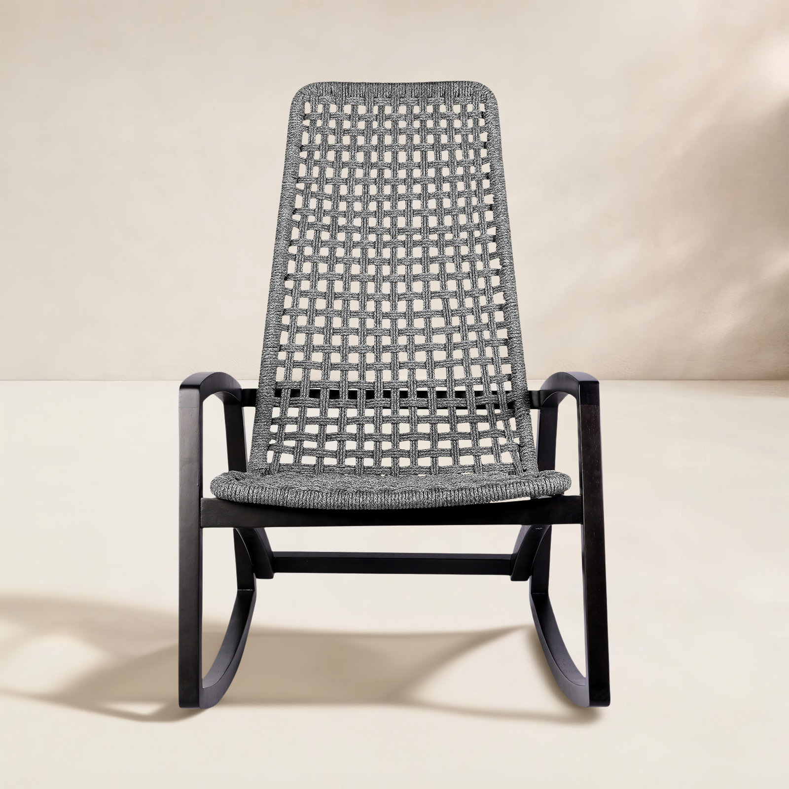 Amare Outdoor Rocking Solid Wood Chair, Gray