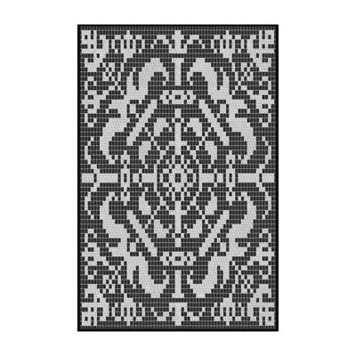 Tapis décoratif à motifs noir/blanc Desbois