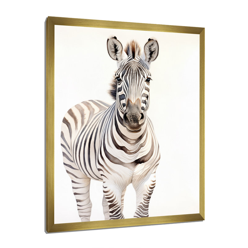 «Zebra Watercolor Zebra This», reproduction encadrée sur toile, H 20 po x l 12 po x P 1 po, Or