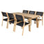 Charvi 6 - Person Acacia Solid Wood Patio Dining Set Rectangular Table
