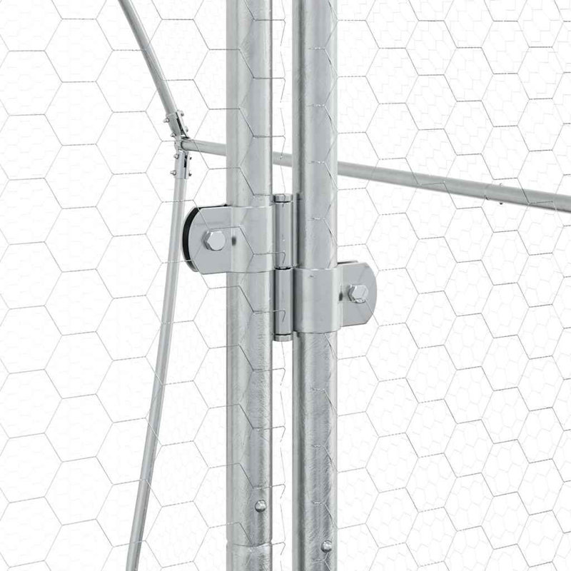 Cage à poulet en acier galvanisé 41,3 po x 71,7 po argent, H 71,7 po x l 78,7 po x P 41,3 po