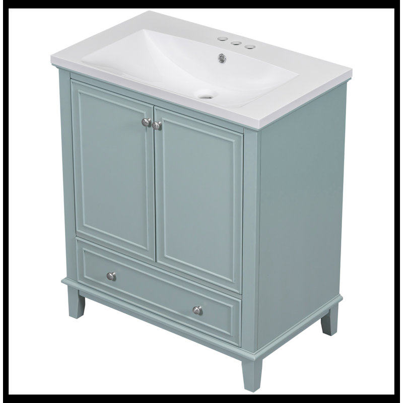 Meuble-lavabo multifonctionnel avec portes et tiroir 30 po