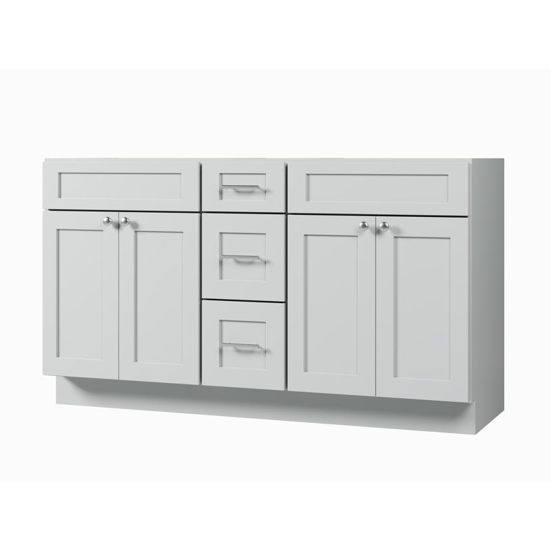 Base de meuble-lavabo double 60 po seulement, Gris