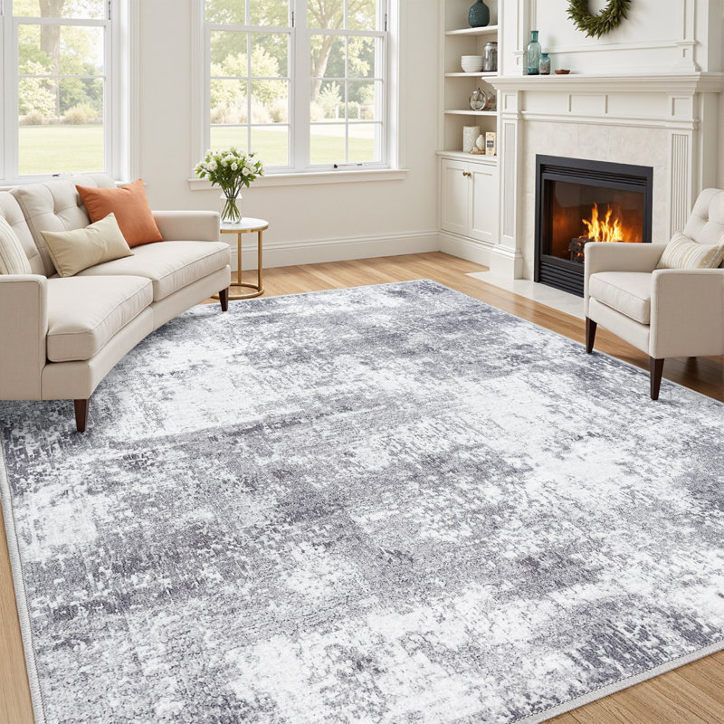 Elroy Arnedoy Modern Abstract Machine Washable Area Rug with Non-Slip Backing, Rectangle 8' x 10'