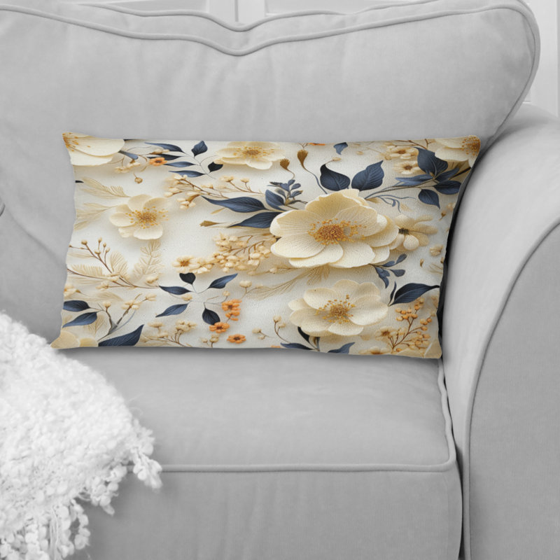Crème délicat coquelicots fleurs I - coussin à imprimé floral