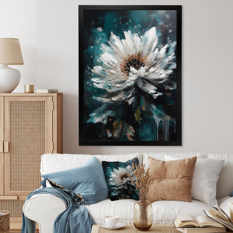 White Lotus Floral Dreams I - imprimé, Cadre photo noir, H 44 po x l 34 po x P 1,5 po