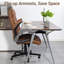 Fauteuil de direction haut dossier, fauteuil de bureau ergonomique avec fonction berçante, similicuir, accoudoirs rabattables et support lombaire, brun-1975510429