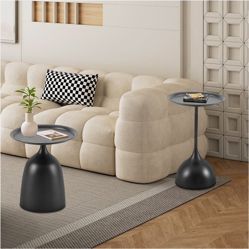 Quick Assembly Metal Side Table, Black