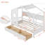 Lit simple en bois avec 2 tiroirs et tablette arrière, blanc, convient aux tiroirs de rangement blancs Rest Play