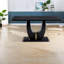 Table de salle à manger moderne en bois MDF, grain noir, pour la maison et la terrasse