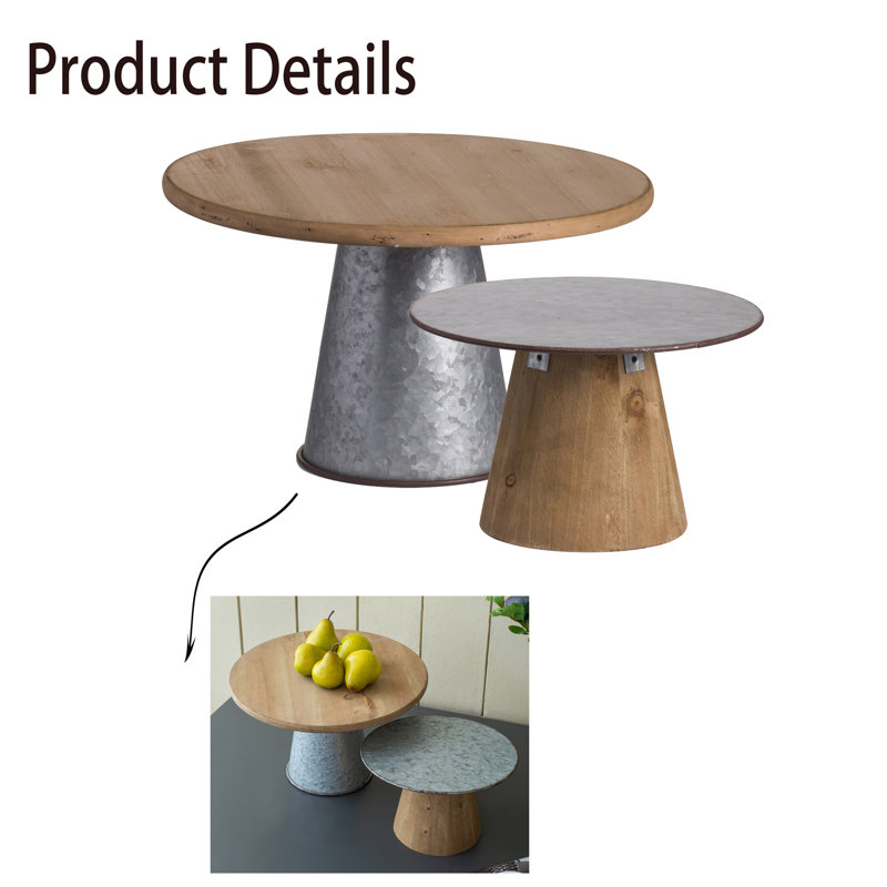 Assiette décorative en bois Clarys - ensemble de 2