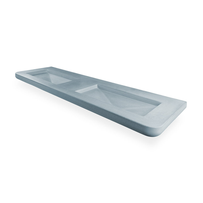 Newterra Double Bathroom Vanity Top with Sink, Widespread, Aqua