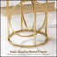 Table de bout ronde moderne en marbre de 20 pouces avec cadre en métal doré, parfaite pour le salon et la chambre à coucher