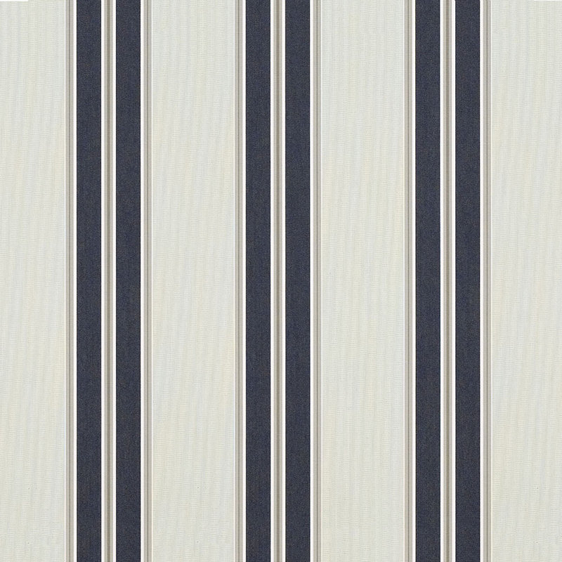 Tissu Sunbrella à rayures 46 po, Bleu foncé / taupe