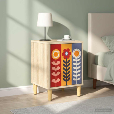 36cm W Engineered Wood Bedside Table